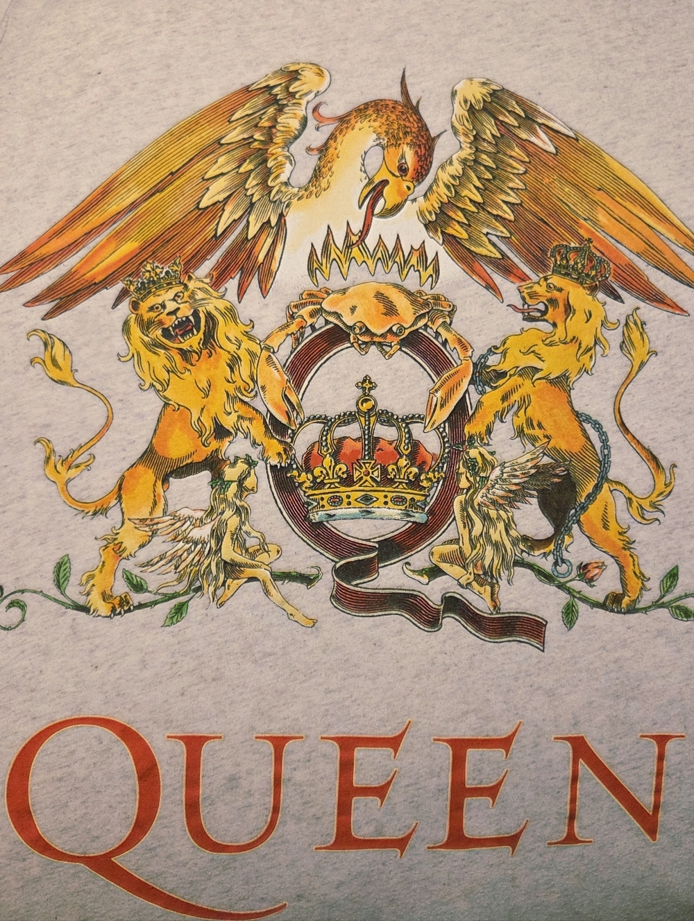 QUEEN Officially Liscensed Classic Crest Rock Band Tee T-Shirt M Lt.Heather Gray - Picture 3 of 5